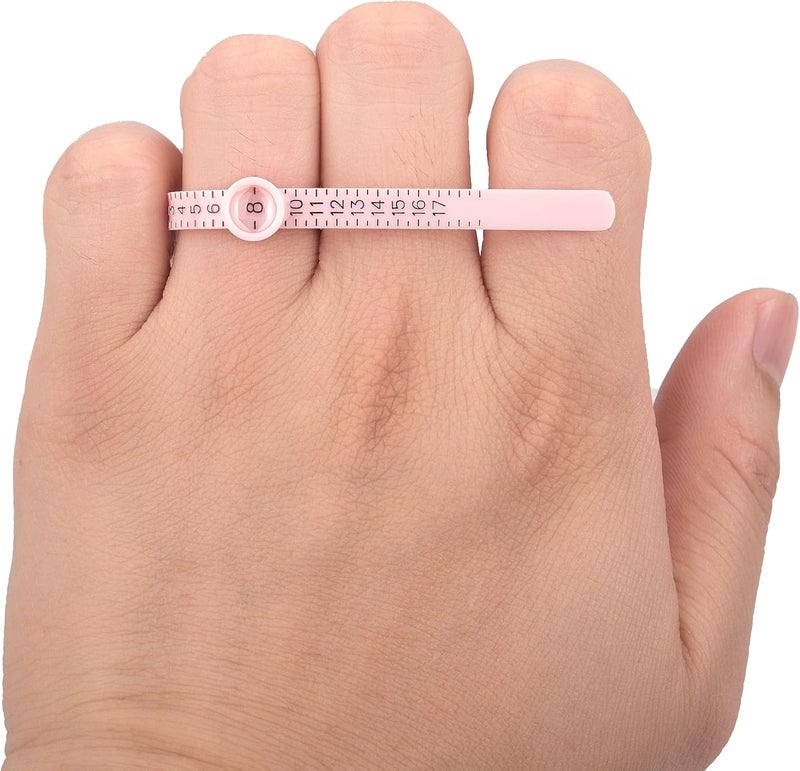 TUNQISM 1-17 USA Rings Size Upgraded Ring Sizer Measuring Set Reusable Finger Size Gauge Measure Tool Jewelry Sizing Tools (Pink) - Image 4